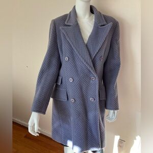 VTG slate blue wool double breasted coat